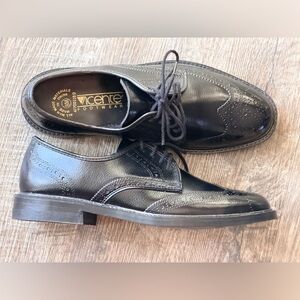 Men’s Black Wingtip Oxford Shoes Size 8 Vicente Lace Up Prom Wedding Dress